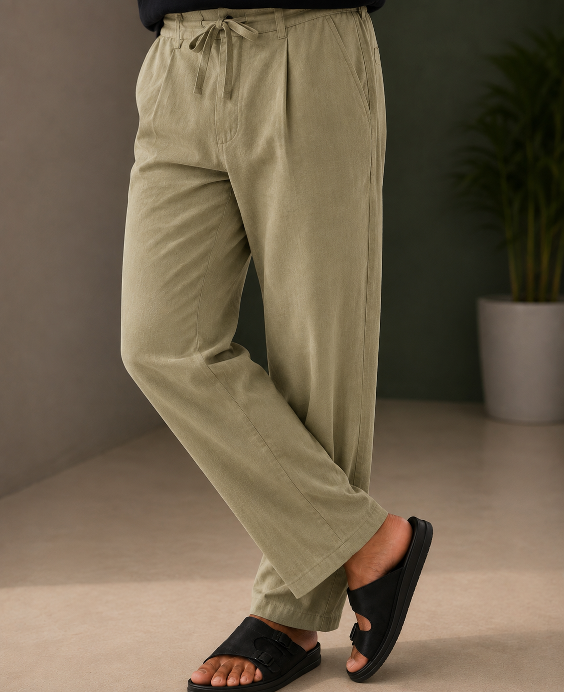 BEIGE LINEN PANT
